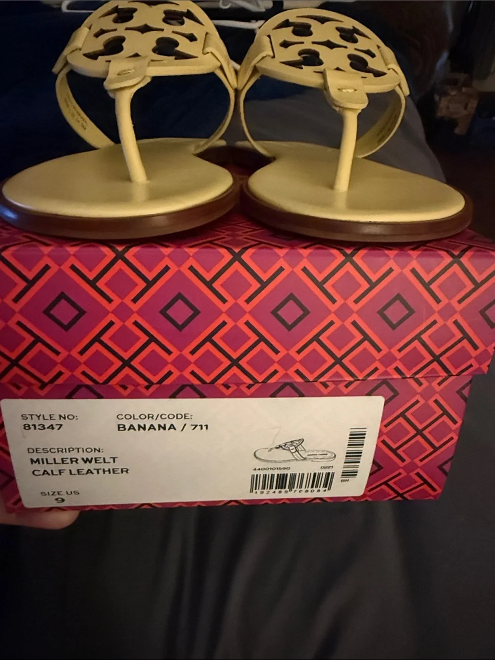 Tory Burch Yellow Miller Logo Thong Sandals